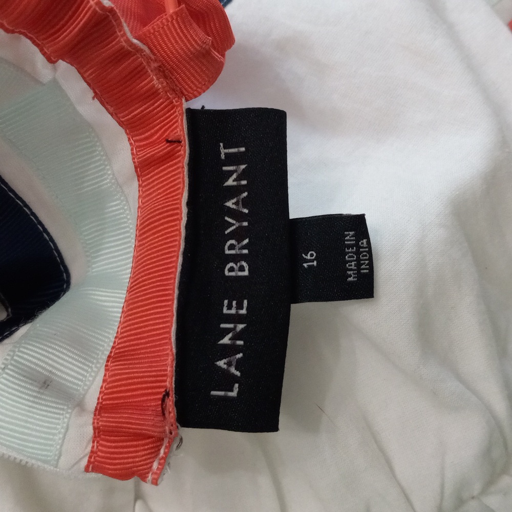 Lane Byrant Fit Flare Ribbon Detail Tiered Maxi Dress Sz 16 - Picture 11 of 14